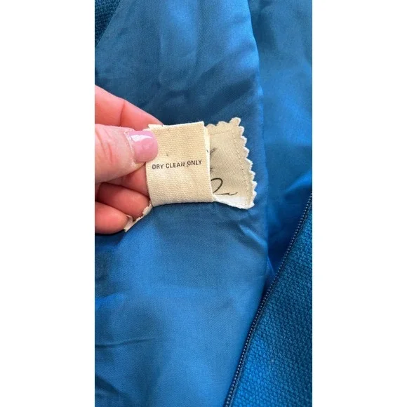 Anthropologie Tabitha Dress Women Size 6 Blue V-Back Sheath Lined Sleeveless EUC - Picture 10 of 10